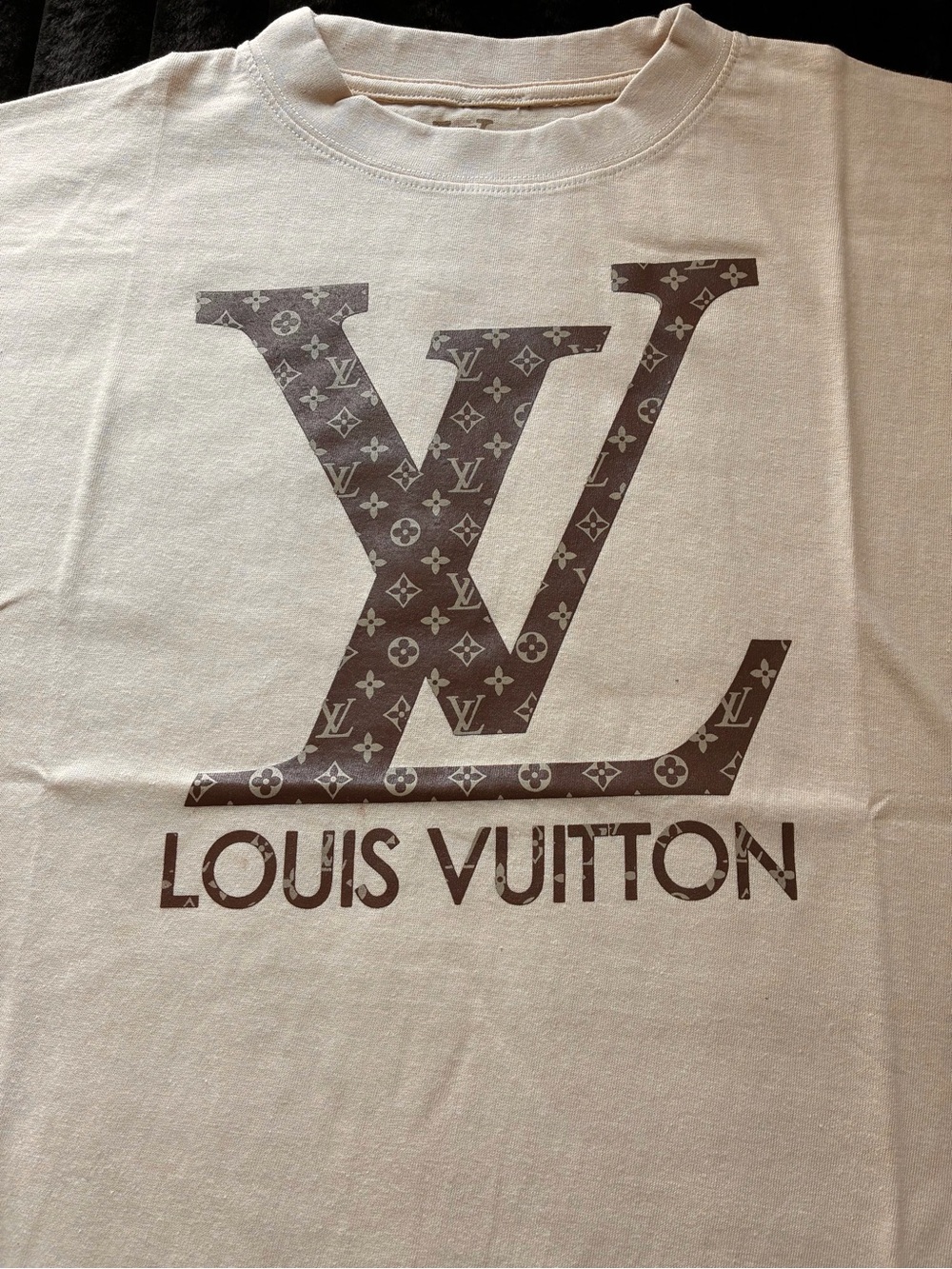 New Luxury LV Off White Cotton Tee Shirt Size L - Picture 3 of 5
